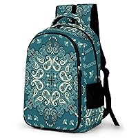Paisley Bandana Print Travel Backpack Double Layers Laptop Backpack Durable Daypack for Men Women