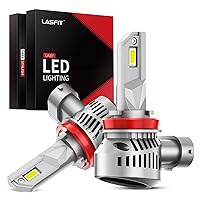 LASFIT H11 LED Bulbs - 10000LM 600% Brightness H16/H8/H9 LED Bulbs, Fit Off-Center Housing, H8 LED Fog Light Bulbs 6000K Cool White, Canbus Ready, Pack of 2