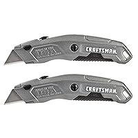 REXBETI 2-Pack Utility Knife, SK5 Heavy Duty Retractable Box Cutter for Cartons, Cardboard and Boxes, Blade Storage Design, Extra 10 Blades Included