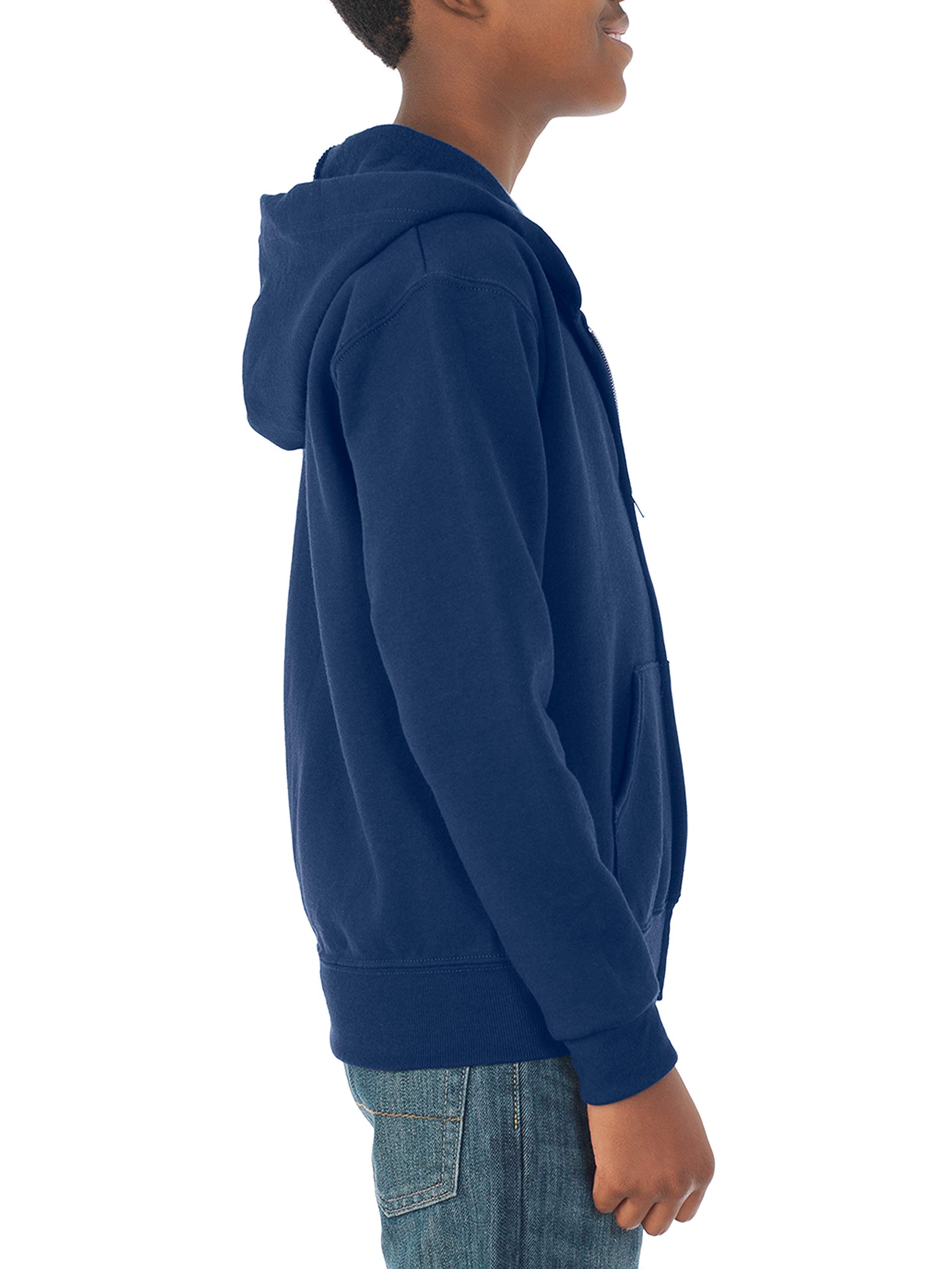 Jerzees boys Fleece Sweatshirts, Hoodies & Sweatpants Hooded Sweatshirt, Full Zip - Navy, Small US