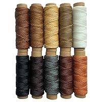 10 Colors 150D Leather Waxed Thread Sewing Stitching String Cord for Leather Craft DIY Projects, 0.8mm Diameter, 330 Yards