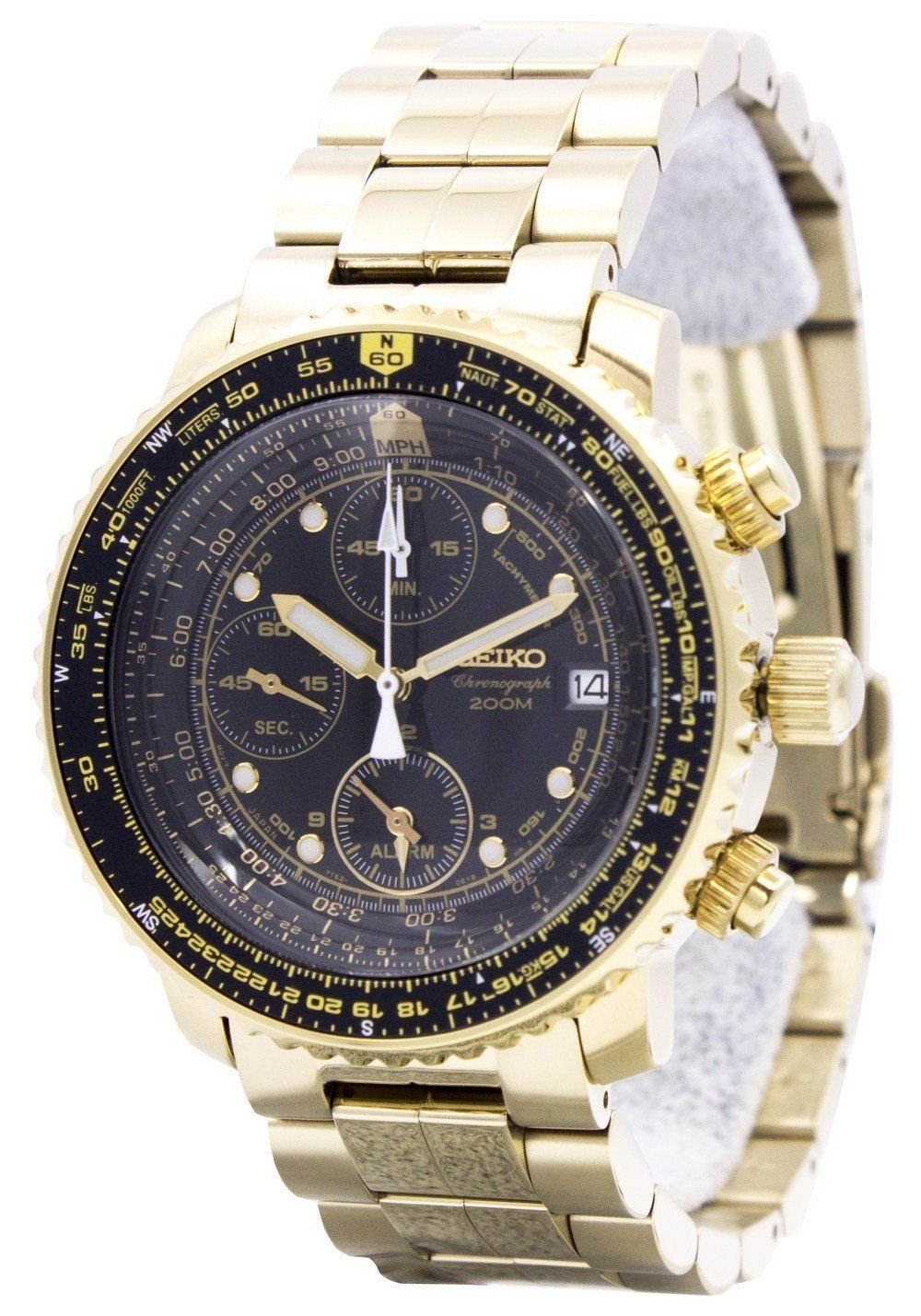 Mua Seiko Quartz Chronograph SNA414P1 Pilot Black/Gold, Men's Wristwatch  trên Amazon Nhật chính hãng 2023 | Fado