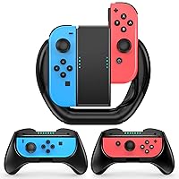 Mooroer Switch Joycon Grips Black for Nintendo Switch & OLED, Switch Joy-Con Controller Holders Kit, Family Use Gaming Accessories for Nintendo Switch, [3 Pack]