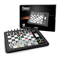 Electronic Chess Set, Chess Set Board Game, Computer Chess Game, Electronic Chess Game, LEDs,Built-in Battery, Great Partner for Play and Practice