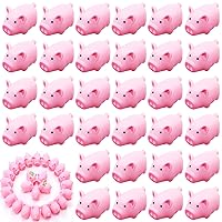 200 Pcs Rubber Pig Bath Toy Bulk Tiny Pig Toys Float and Squeak Pig Toy Pink Piggy Bathtub Toys for Baby Shower Halloween Christmas Birthday Party Supplies, 2.25 x 1.5 x 1.5 Inch
