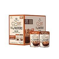 Wellness CORE Tiny Tasters Wet Cat Food Topper, Grain Free, Complete & Balanced Nutrition Made with Real Meat, No-Mess Pouches, 12 Pack (Adult Cat, Land Variety Pack)