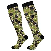 20-30 Compression Socks For Women Wide Calf for Teens Compression Socks Men Fit Socks Thigh High Stockings 2 Pack Watercolor Olives Brown