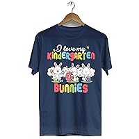 Women Easter Outfit I Love My Kindergarten Bunnies Funny Teacher Tshirts for Women Women's T-Shirt