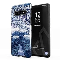 Compatible with Samsung Galaxy S10 Case Mountains Nature Landscape Mandala Henna Paisley Ornament Pattern Wanderlust Shockproof Dual Layer Hard Shell + Silicone Protective Cover