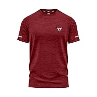 Mens T Shirt Premium Quality Tee with Melange Effect Reflective Logo Comfortable FitAthletic Fit Moisture Wicking Sports Style T-Shirts