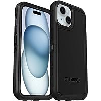 OtterBox iPhone 15, iPhone 14, and iPhone 13 Defender Series XT Case - BLACK, screenless, rugged, snaps to MagSafe, lanyard attachment (ships in polybag)