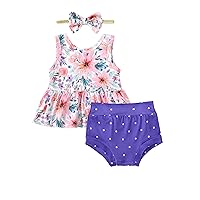 Mioglrie Baby Girl Clothes Floral Tank Top Infant Short Set Baby Summer Outfits Toddler Baby Clothes Girl