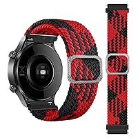 Nylon Smart Watch Band for 20mm 22mm Universal Braided Solo Loop Bracelet Watch4 40 44 Classic 46 42mm Strap (Color : Red and Black, Size : 22mm Universal)