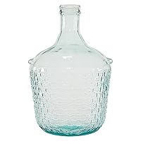 Deco 79 Recycled Glass Handmade Spanish Vase with Bubble Texture, 10
