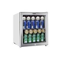 Whynter BR-062WS Stainless Steel Beverage Refrigerator with Lock, 62 Cans, White