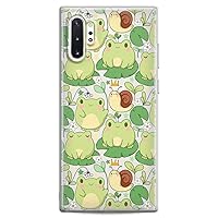 Case Compatible with Samsung S24 S23 S22 Plus S21 FE Ultra S20+ S10 Note 20 S10e S9 Froggie Silicone Kawaii Clear Strawberry Print Slim fit Design Flexible Lightweight Frogs Froggy