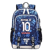 Neymar JR Travel Knapsack Big Capacity Laptop Rucksack,Football Star Graphic Backpack with USB Charging Port