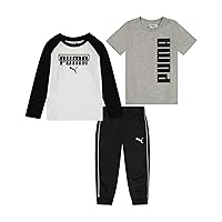 PUMA Boys 3 Piece T-shirt, Long Sleeve Shirt & Jogger Set