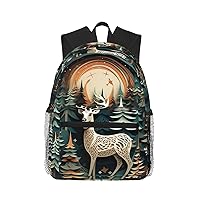 Christmas Deer Print Backpack Lightweight,Durable & Stylish Travel Bags, Sports Bags, Men Women Bags