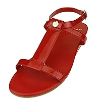 Cole Haan Womens Paz Ii Open Toe Casual T-Strap Sandals, Red, Size 7.5