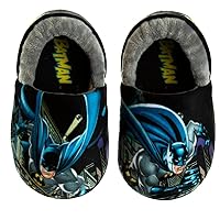 Josmo Boy's Batman Slipper Dark Knight Superhero Lightweight Comfort Soft Aline Plush House Shoes