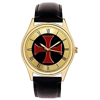 The RED Cross of Constantine, Christian Knight Templar Celtic Cross Medieval Art Collectible Solid Brass Wrist Watch