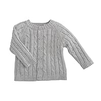 Classic Cable Baby Sweater, 0-6M, EB Gray
