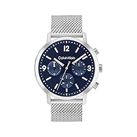 Calvin Klein Gauge Men's Multifunction Watch - Stainless Steel Case and Mesh Bracelet - Water Resistant to 5ATM/50 Meters - Premium Fashion Timepiece for a Bold Look - 44mm