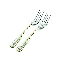 Engraved Wedding Forks, Solid dining Set of 2 Forks for Bride and Groom, Personalized Gold Mr Mrs Cutlery, Anniversary Engagement Bridal Shower Valentine's Birthday Keepsake, 18/10 Stainless Steel