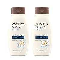 Aveeno Skin Relief Fragrance-Free Body Wash with Triple Oat Formula, Gentle Daily Cleanser for Sensitive Skin Leaves Dry Skin Feeling Moisturized, Sulfate-Free, Twin Pack, 2 x 18 fl. oz