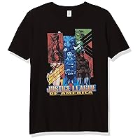 DC Comics League Justice Boy's Premium Solid Crew Tee, Black, Youth Large