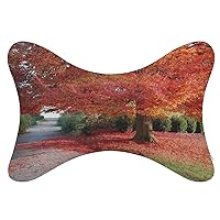Maple Leaf Dog Bone Shaped Car Neck Pillow Cervical Pillows for Car Truck Driving Comfort Headrest Pillow Set of 2
