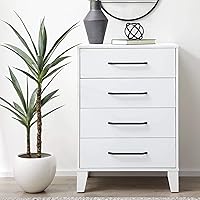 Edenbrook Bedroom-Four Drawer-Modern Design-Easy Assembly, White Dresser, 37x16 inches