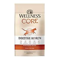 Wellness CORE Digestive Health Wholesome Grains Probiotic Coated High Protein Dry Cat Food, Chicken & Rice Dry Cat Food, 11 Pound Bag