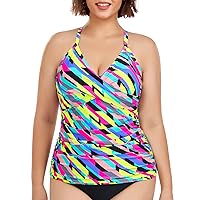 Ocean Blues Women's Vneck Tankini Top Only Ruched Bathing Siut Top No Bottom