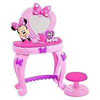 Disney Junior Minnie Mouse Bow-Tique Bowdazzling Vanity and Accessories with Lights and Sounds, Kids Toys for Ages 3 Up, Amazon Exclusive by Just Play