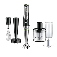 Braun MultiQuick 9 Hand Blender - High Performance Cutting & Blending with Less Effort - Compatible with Braun Straight-Cut Attachments - Includes 6 Total Pieces