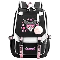Bookbag with USB Charger Port Casual Laptop Bag Anime Graphic Travel Daypack