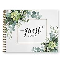 Canopy Street Hardcover Lush Greenery Wedding Guestbook / 120 Lined Guest Signature Pages Inside / 8.5