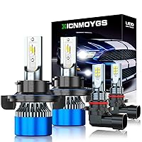 Compatible with 2004-2014 Ford F150 Headlight Bulbs, 9008 High Low Beam bulbs + 9145 Fog Light Bulbs, 6000LM, 50000+ Hours Lifespan, Replacement of Halogen Lamp, Pack of 4