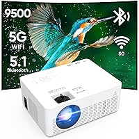 Mini Projector, 2023 Projector with WiFi and Bluetooth, Movie Projector, 1080P Full HD Supported Outdoor Projector, Portable Projector Compatible with Android/iOS/Windows/TV Stick/HDMI/USB
