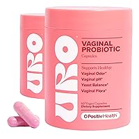 URO Vaginal Probiotics for Women pH Balance with Prebiotics & Lactobacillus Blend - Womens Health Supplement - Promote Healthy Vaginal Odor & Vaginal Flora, 60 Count (Pack of 2)