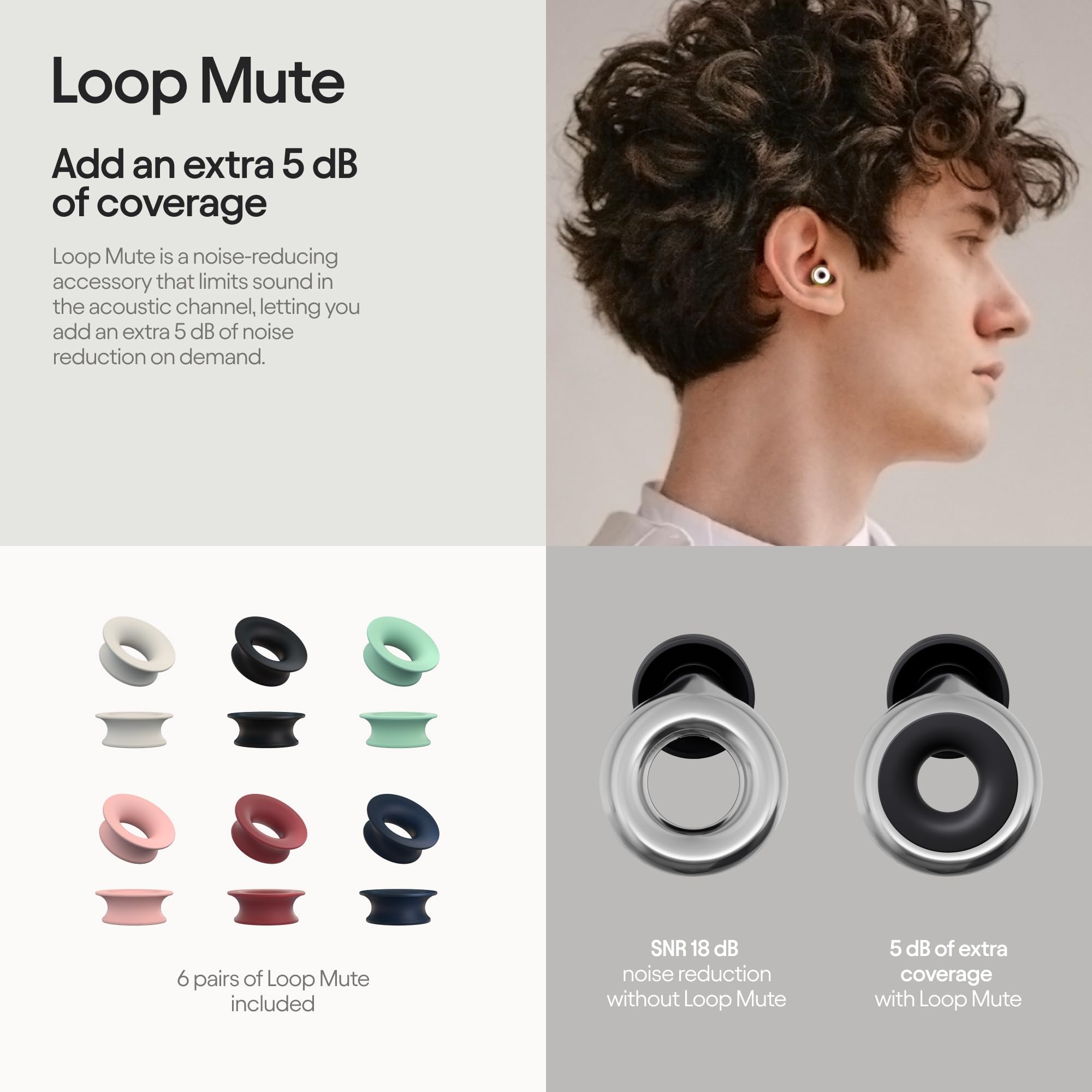 Loop Earplugs Day & Night Mute Bundle (2-Pack) – Loop Quiet + Loop Experience + Loop Mute | Reusable Ear Plugs for Sleep, Focus, Noise Sensitivity, Concerts & More | 26 dB/18 dB Noise Reduction