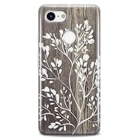 TPU Case Compatible for Google Pixel 8 Pro 7a 6a 5a XL 4a 5G 2 XL 3 XL 3a 4 Flexible Silicone Wooden Print Plants White Cute Pattern Girls Clear Tree Women Slim fit Boards Soft Design Cute