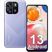 Blackview Mobile Phone, Wave 6C, Android 13 Phone, 5100mAh, 10W Fast Charge, 4GB+32GB/1TB, 6.517’’ HD+ Display, Octa-core 2.0GHz, 4G Dual Sim, Face Unlocked, OTG, GPS - Purple