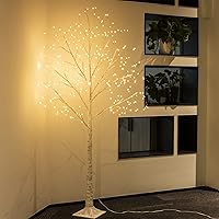 Vanthylit 6FT White Birch Tree with 288 LED Fairy Lights Warm White Prelit Christmas Tree for Home Indoor Party Wedding Holiday Outdoor Christmas Decorations