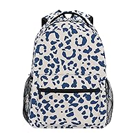 ALAZA Blue Leopard Spot Backpack for Women Men,Travel Casual Daypack College Bookbag Laptop Bag Work Business Shoulder Bag Fit for 14 Inch Laptop