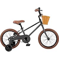 Retrospec Beaumont Mini 16 Inch Kids Bike for 4-6 Year-olds with Cushioning Tires, V-Brakes, Training Wheels, Basket and Bell for Boys and Girls Childrens Bicycle