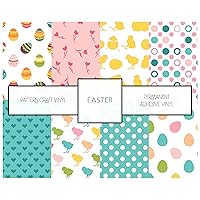 Easter Vinyl Permanent 651 Vinyl Spring Patterns Adhesive Craft Vinyl Bundle 4 Sheets 12 x 12