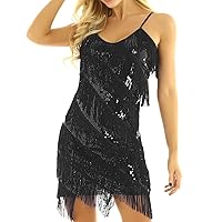 Women's V Neck Dress Party Sexy Dress Fashion Solid Color Sequin Fringe Dress Dresses Special Occasions